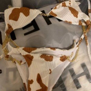 Cow Print Bikini Set